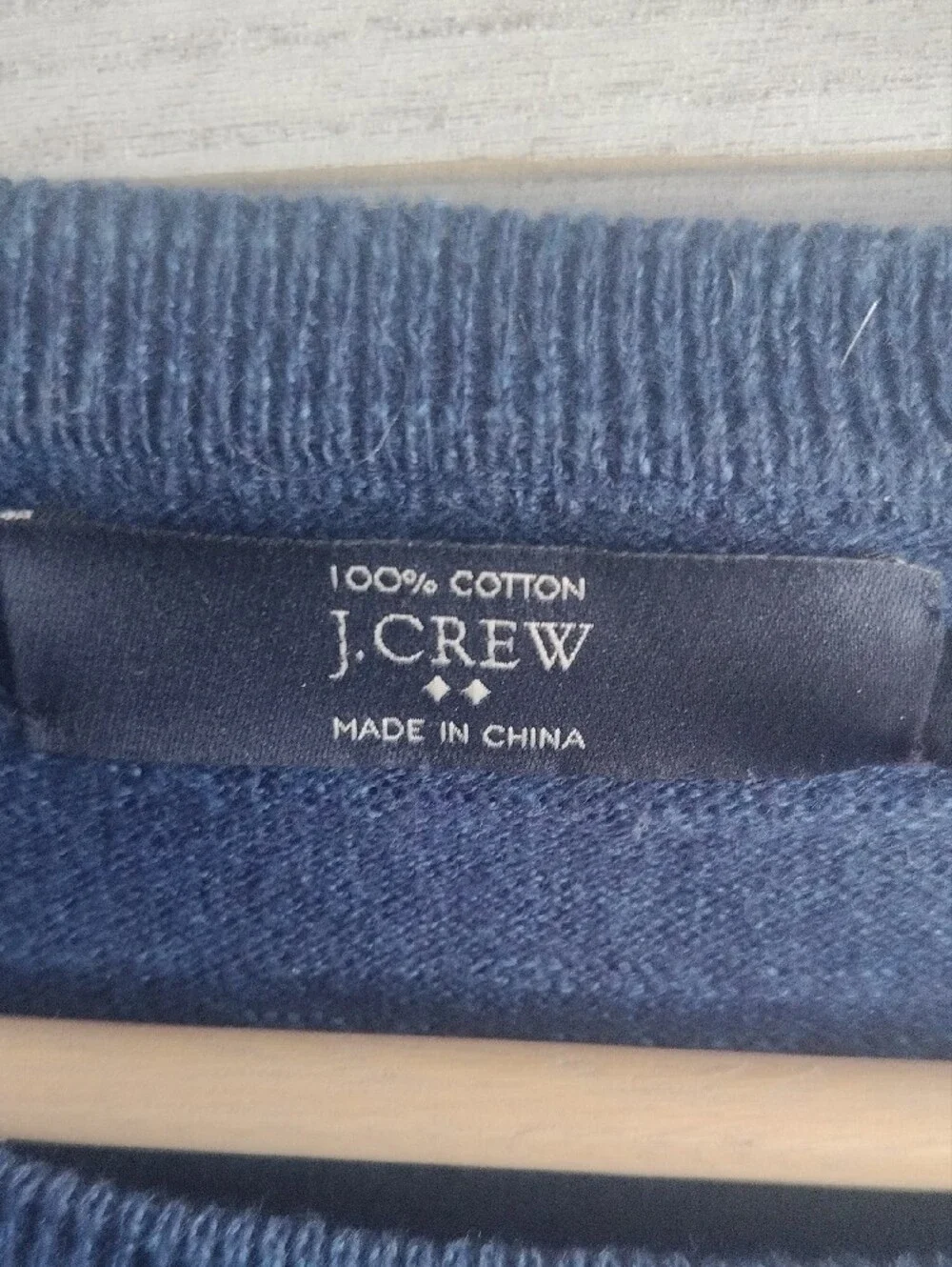 J. Crew Navy and White Striped Crewneck Sweater with Pocket